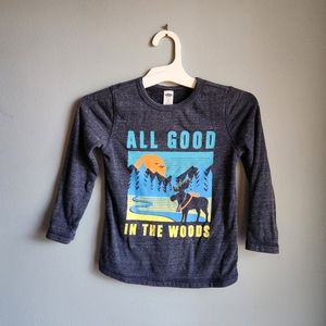 All Good in the Woods Old Navy Outdoor kids long sleeve thick t-shirt moose logo